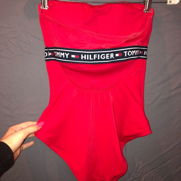 Red one piece bathing suit - Picture 4 of 5